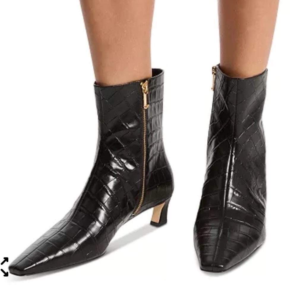 Michael Kors Women’s Cosmo Croc-Embossed Kitten Heel Booties